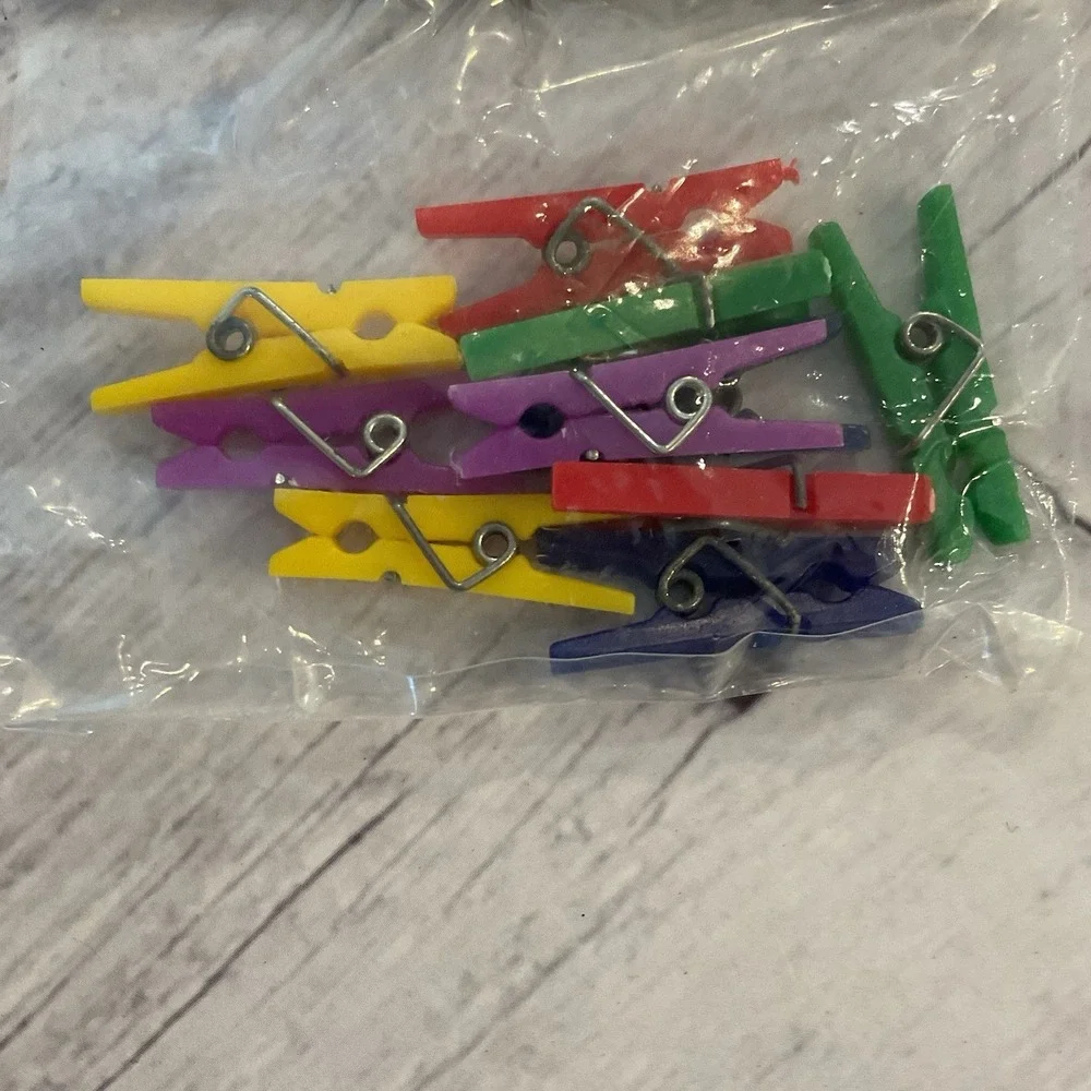 Heartland Crafts Mini Clothes Pins 80+ Packs 10 Ct Bright Primary Colors Plastic